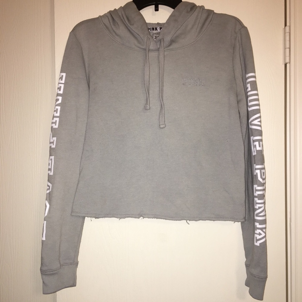 PINK VS Cropped Sweatshirt w/ Hoodie